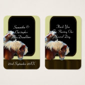 馬術をテーマにした結婚式の引き出物感謝していユーラベル (正面&裏面)