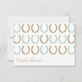 馬術をテーマにした馬の靴ありがとう サンキューカード (正面)