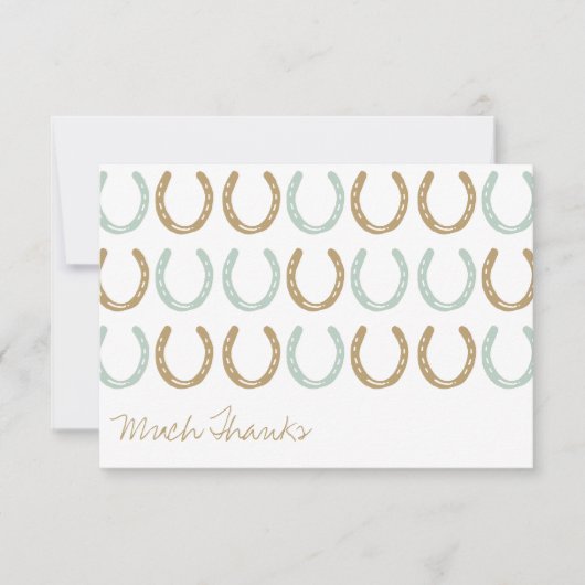 馬術をテーマにした馬の靴ありがとう サンキューカード (正面)