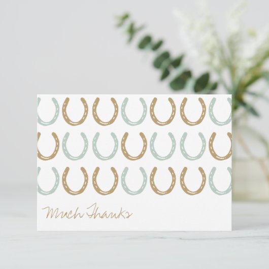 馬術をテーマにした馬の靴ありがとう サンキューカード (スタンド正面)