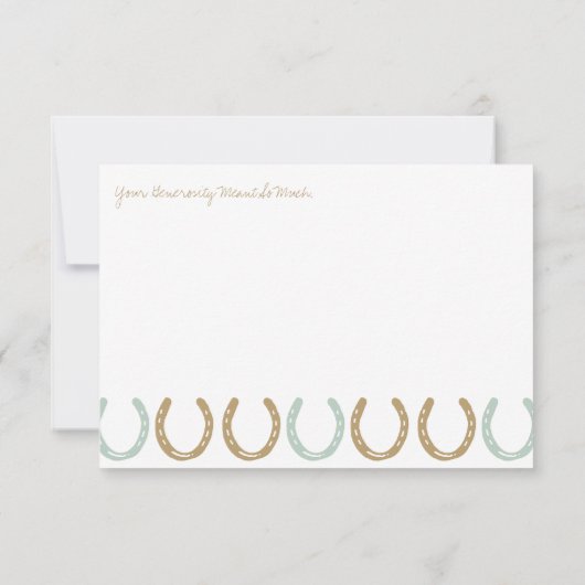 馬術をテーマにした馬の靴ありがとう サンキューカード (裏面)