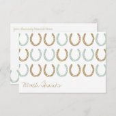 馬術をテーマにした馬の靴ありがとう サンキューカード (正面/裏面)