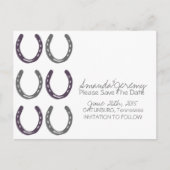 馬術をテーマにした馬靴が日付を保存 案内ポストカード (正面)