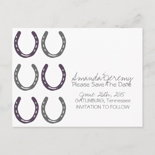 馬術をテーマにした馬靴が日付を保存 案内ポストカード (正面)