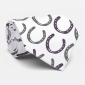 馬術をテーマにした馬靴パターン ネクタイ (ロール)
