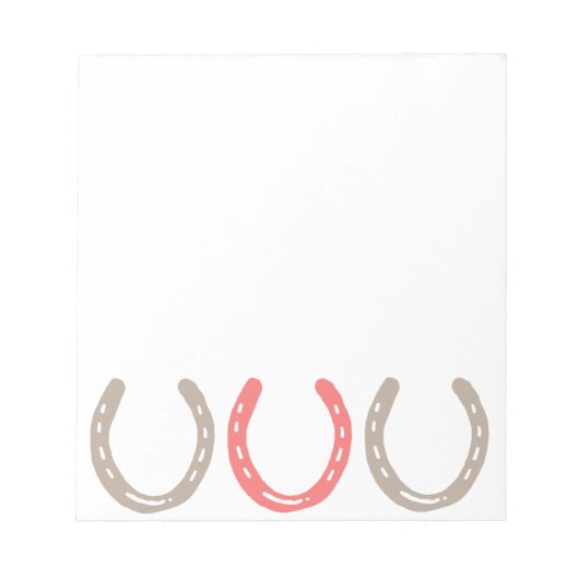 馬術をテーマにした馬靴パターン ノートパッド (正面)