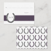 馬術をテーマにした馬靴パターン プレイスカード (正面/裏面)