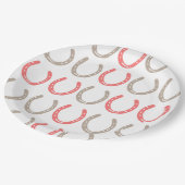 馬術をテーマにした馬靴パターン ペーパープレート (アングル)