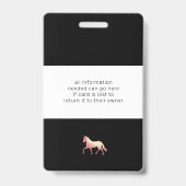 馬術イベントバラ金ゴールド馬モノグラム名 バッジ (裏面)