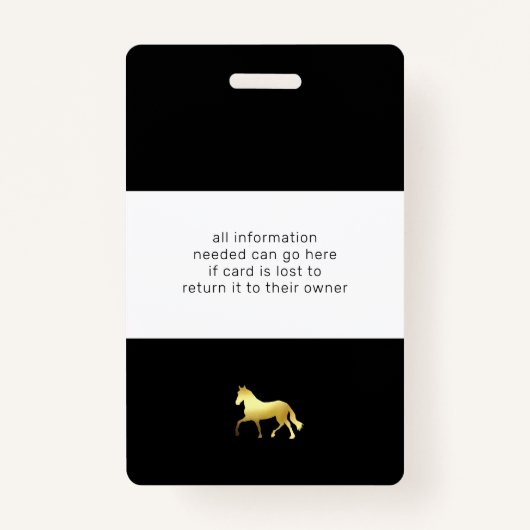 馬術イベント馬金ゴールドフォイルモノグラム名 バッジ (裏面)