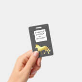 馬術イベント馬金ゴールドフォイルモノグラム名 バッジ (手持ち)