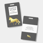 馬術イベント馬金ゴールドフォイルモノグラム名 バッジ (正面&裏面)