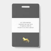 馬術イベント馬金ゴールドフォイルモノグラム名 バッジ (裏面)