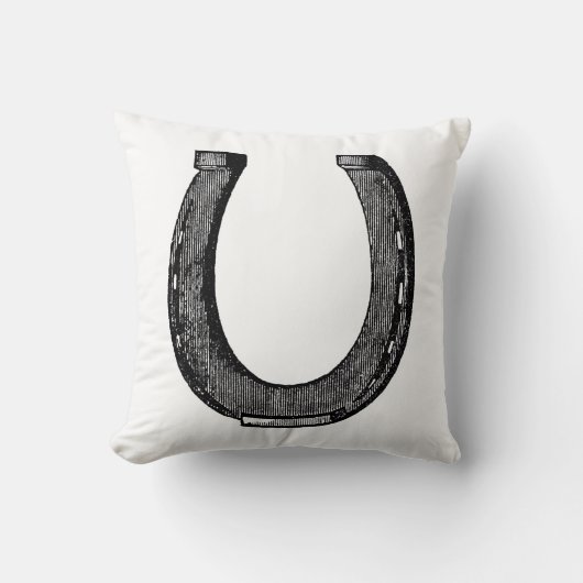 馬術エレガント馬ヴィンテージ蹄形 クッション (正面)