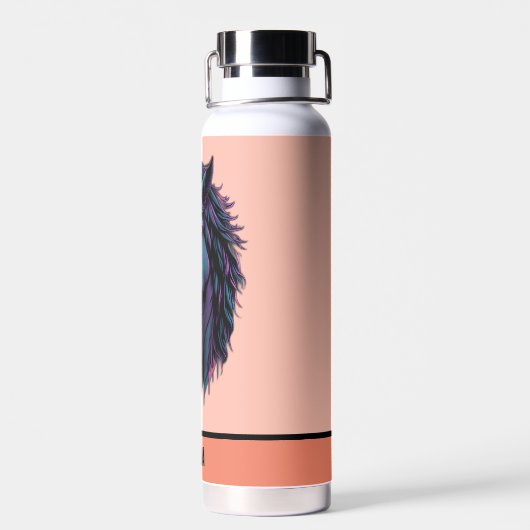 馬術カラフル愛好家のための落書きアートホース ウォーターボトル (背面)