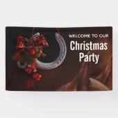 馬術クリスマスぶら下がったの馬蹄写真パーティー 横断幕 (横)