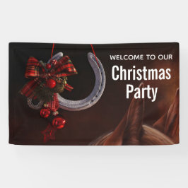 馬術クリスマスぶら下がったの馬蹄写真パーティー 横断幕