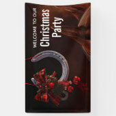 馬術クリスマスぶら下がったの馬蹄写真パーティー 横断幕 (縦)