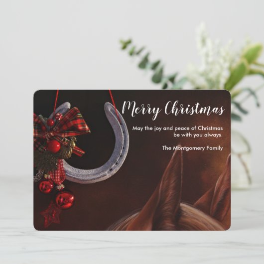 馬術クリスマスぶら下がったの馬蹄写真 シーズンカード (スタンド正面)