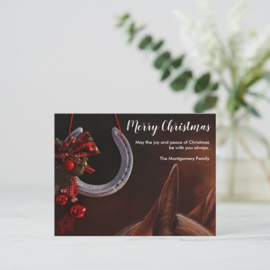 馬術クリスマスぶら下がったの馬蹄写真 シーズンポストカード (スタンド正面)