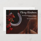 馬術クリスマスぶら下がったの馬蹄写真 シーズンポストカード (正面/裏面)