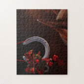 馬術クリスマスぶら下がったの馬蹄写真 ジグソーパズル (縦)