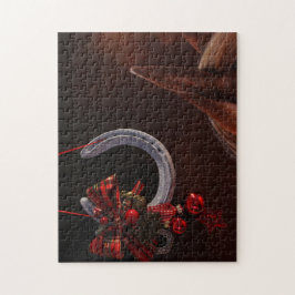 馬術クリスマスぶら下がったの馬蹄写真 ジグソーパズル