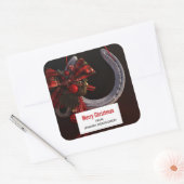 馬術クリスマスぶら下がったの馬蹄写真 スクエアシール (封筒)