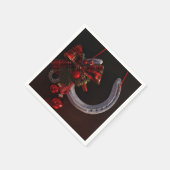 馬術クリスマスぶら下がったの馬蹄写真 スタンダードカクテルナプキン (角)