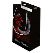 馬術クリスマスぶら下がったの馬蹄写真 スモールペーパーバッグ (裏面アングル)