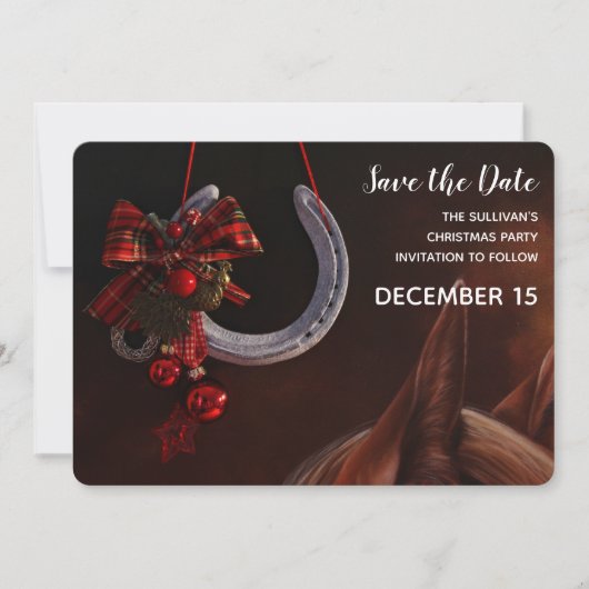 馬術クリスマスぶら下がったの馬蹄写真 セーブザデート (正面)