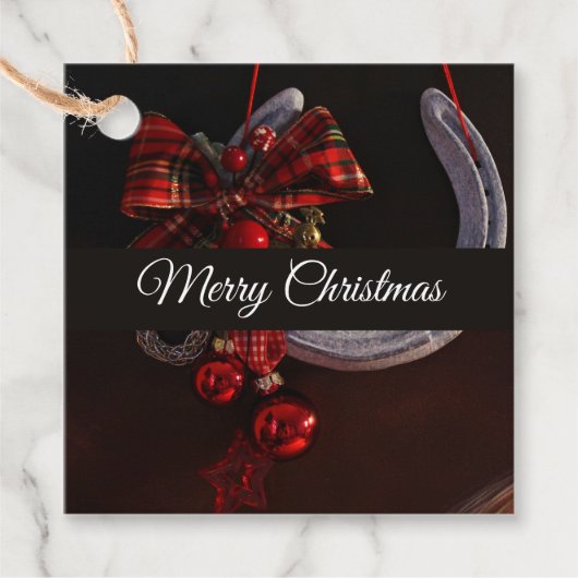 馬術クリスマスぶら下がったの馬蹄写真 フェイバータグ (正面)