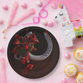 馬術クリスマスぶら下がったの馬蹄写真 ペーパープレート (パーティー)