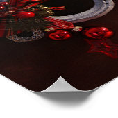 馬術クリスマスぶら下がったの馬蹄写真 ポスター (角)