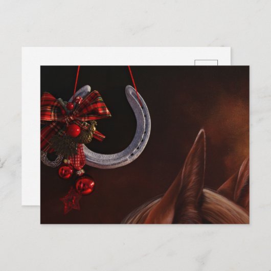 馬術クリスマスぶら下がったの馬蹄写真 ポストカード (正面/裏面)