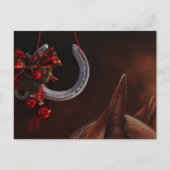 馬術クリスマスぶら下がったの馬蹄写真 ポストカード (正面)