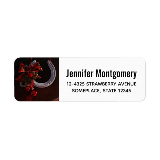 馬術クリスマスぶら下がったの馬蹄写真 ラベル (正面)