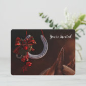 馬術クリスマスぶら下がったの馬蹄写真 招待状 (スタンド正面)