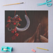 馬術クリスマスぶら下がったの馬蹄写真 薄葉紙 (クラフト)