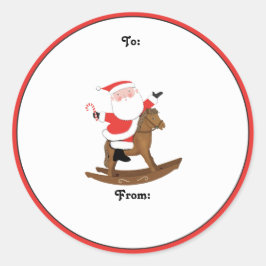 馬術クリスマスホリデーギフトラベル ラウンドシール