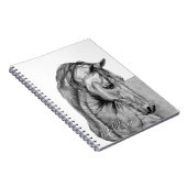 馬術グラフィック鉛筆スケッチ白黒 ノートブック (右側)