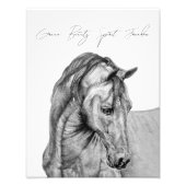 馬術グラフィック鉛筆スケッチ白黒 フォトプリント            (正面)