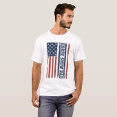 馬術ショーのお父さんアメリカ国旗ヴィンテージTシャツデザイン_ Tシャツ (正面フル)