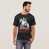馬術ショージャンピング面白い馬乗り 女性 Tシャツ (正面フル)
