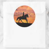 馬術ハンタージャンパー乗馬のステッカー ラウンドシール (バッグ)