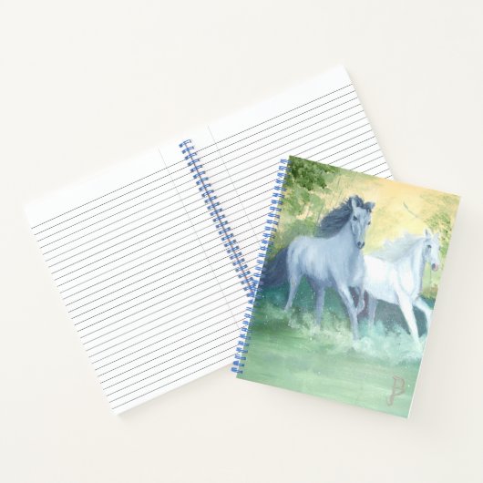 馬術ハードカバー螺旋状手帳 ノートブック (内部)