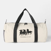 馬術パーソナライズされた馬の絵を描名前をカスタムする ダッフルバッグ (裏面)