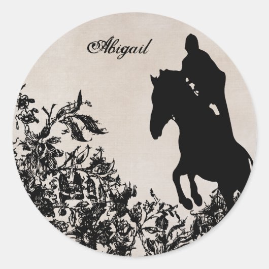 馬術パーソナライズされた馬跳びステッカー ラウンドシール (正面)