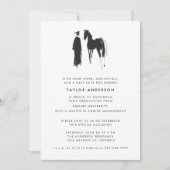 馬術モダン馬の写真卒業 招待状 (正面)