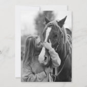 馬術モダン馬の写真卒業 招待状 (裏面)